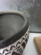 Black Vadastra-Style Clay Vase, Triangles, 18 cm, view 5