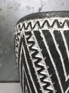 Black Vadastra-Style Clay Vase, Triangles, 18 cm, view 7