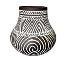 Black Vadastra-Style Spiral Clay Vase, 21 cm