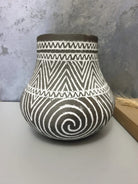 Black Vadastra-Style Spiral Clay Vase, 21 cm, view 2