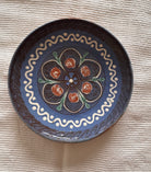 Blue Horezu Clay Plate, Handmade Floral Pottery, 21 cm, view 10