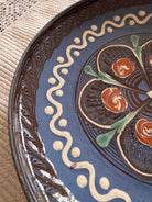 Blue Horezu Clay Plate, Handmade Floral Pottery, 21 cm, view 7