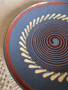 Blue Horezu Clay Plate, Romanian Folk Pottery, 20-22 cm, view 10