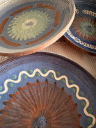 Blue Horezu Clay Plate, Romanian Folk Pottery, 20-22 cm, view 15