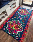 Vintage Blue Floral Maramureș Kilim Rug, 210x120 cm, view 11