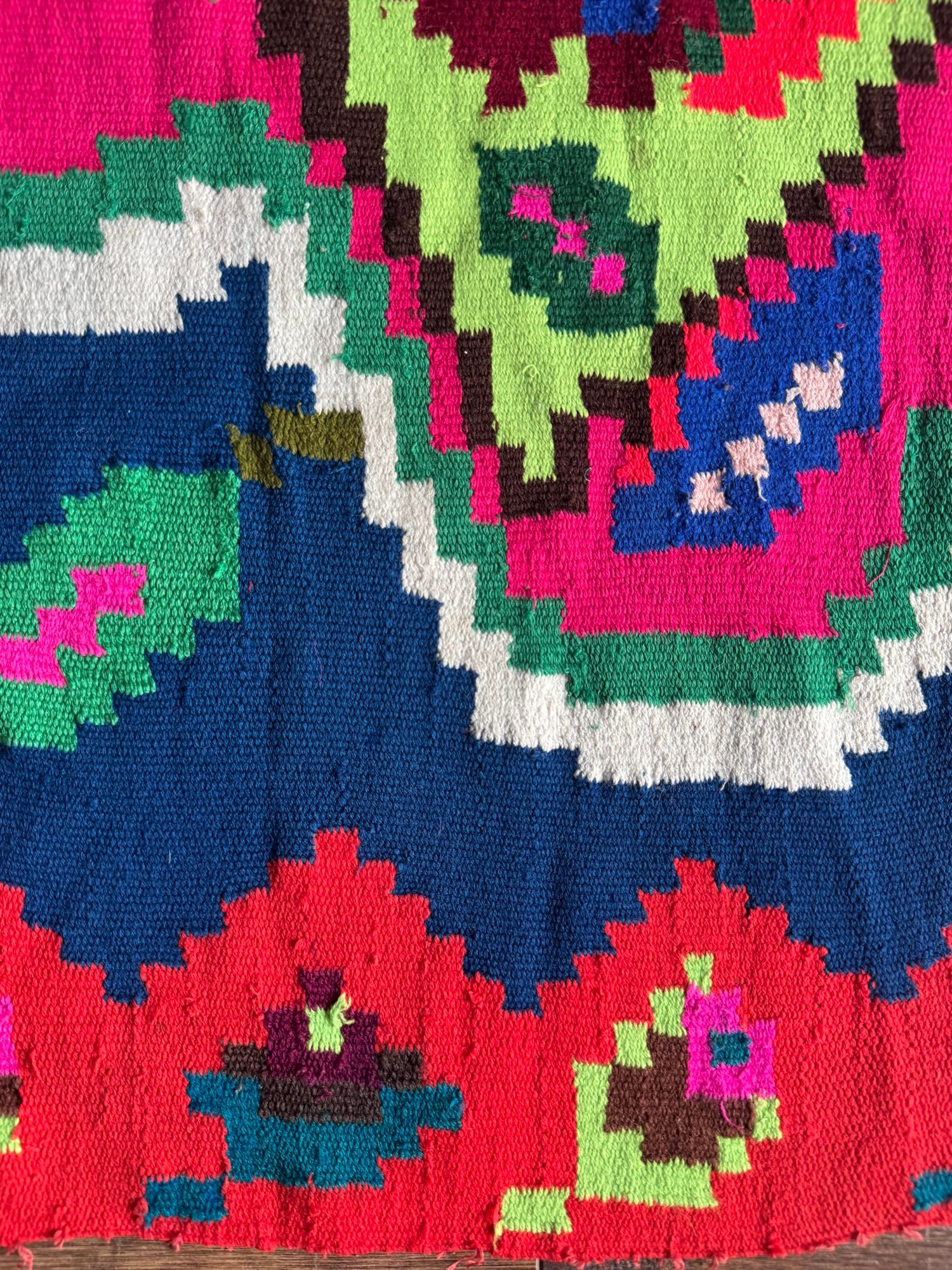 Vintage Blue Floral Maramureș Kilim Rug, 210x120 cm, view 4
