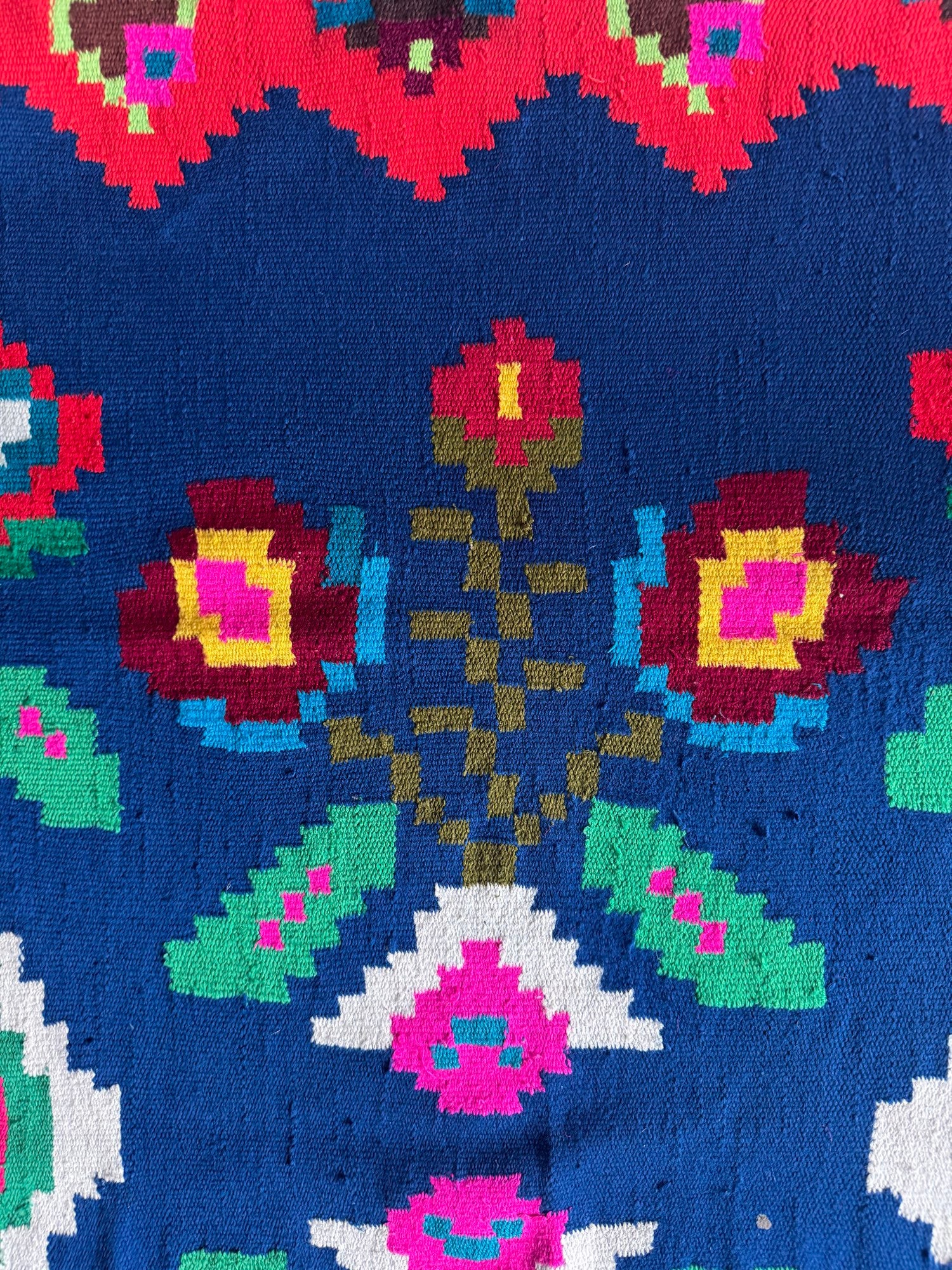 Vintage Blue Floral Maramureș Kilim Rug, 210x120 cm, view 5