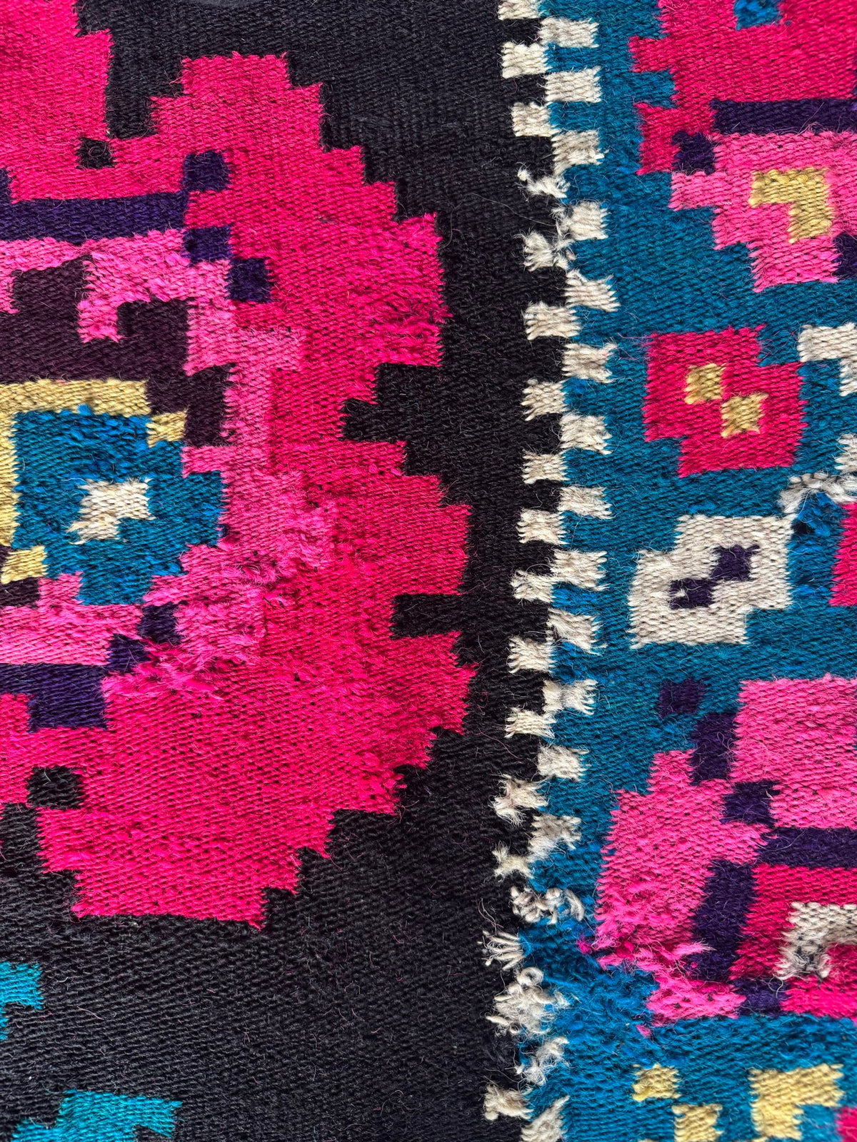 Vintage Blue Floral Maramureș Wool Rug, 195x135 cm, view 7