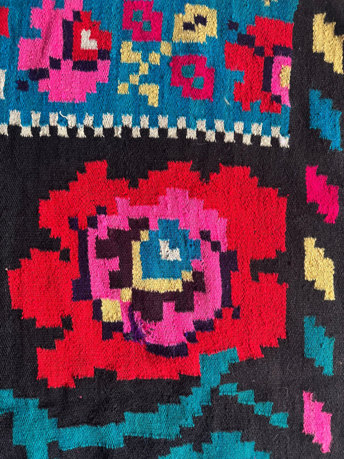 Vintage Blue Floral Maramureș Wool Rug, 195x135 cm, view 8