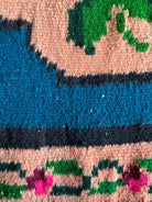 Vintage Blue Floral Romanian Wool Rug, 195x90 cm, view 11