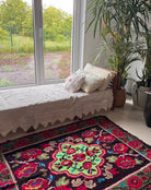 Handwoven Green Floral Maramureș Wool Rug, 165x125 cm, view 4