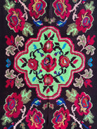 Handwoven Green Floral Maramureș Wool Rug, 165x125 cm, view 5