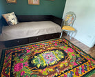 Vintage Floral Romanian Wool Rug, 241x152 cm, view 14