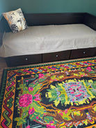 Vintage Floral Romanian Wool Rug, 241x152 cm, view 3