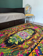Vintage Floral Romanian Wool Rug, 241x152 cm, view 5