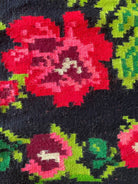 Handwoven Black Floral Romanian Wool Rug, 225x170 cm, view 8