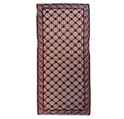 Vintage Dark Red Geometric Romanian Wool Rug, 193x88 cm