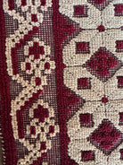 Vintage Dark Red Geometric Romanian Wool Rug, 193x88 cm, view 6