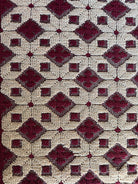 Vintage Dark Red Geometric Romanian Wool Rug, 193x88 cm, view 7