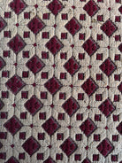 Vintage Dark Red Geometric Romanian Wool Rug, 193x88 cm, view 8