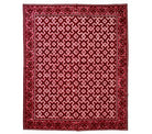 Vintage Burgundy Geometric Romanian Wool Rug, 190x170 cm