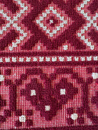 Vintage Burgundy Geometric Romanian Wool Rug, 190x170 cm, view 2