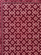 Vintage Burgundy Geometric Romanian Wool Rug, 190x170 cm, view 4