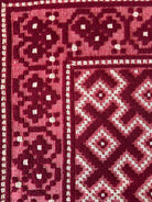 Vintage Burgundy Geometric Romanian Wool Rug, 190x170 cm, view 8