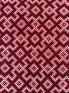 Vintage Burgundy Geometric Romanian Wool Rug, 190x170 cm, view 9