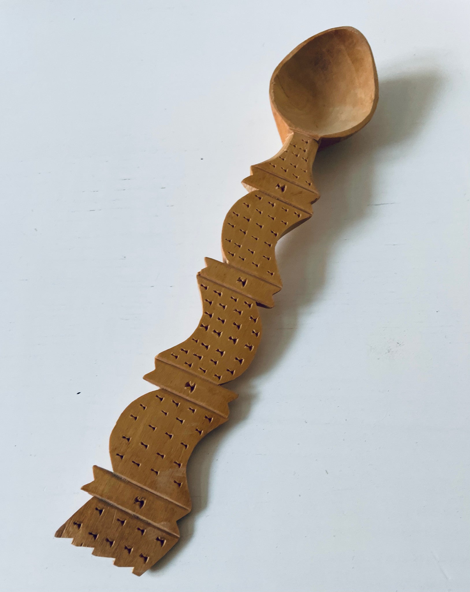 Hand-Carved Wooden Spoon from Moldavia, 27 cm, view 5