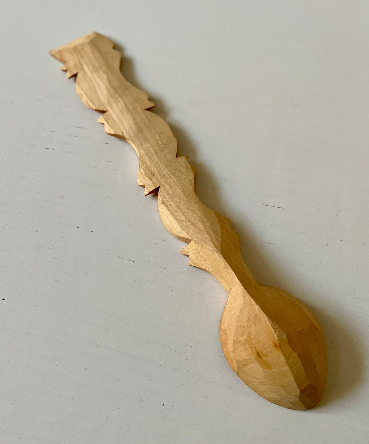 Hand-Carved Wooden Spoon from Moldavia, 27 cm, view 7