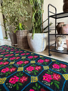 Vintage Pink Floral Romanian Wool Runner Rug, 230x98 cm, view 12