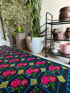 Vintage Pink Floral Romanian Wool Runner Rug, 230x98 cm, view 13