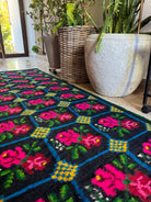 Vintage Pink Floral Romanian Wool Runner Rug, 230x98 cm, view 5