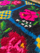 Vintage Pink Floral Romanian Wool Runner Rug, 230x98 cm, view 9