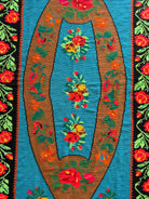 Floral Cross-Stitch Wall Tapestry, Blue, 243x130 cm, view 12
