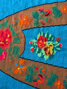 Floral Cross-Stitch Wall Tapestry, Blue, 243x130 cm, view 5