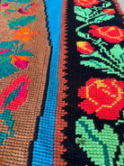 Floral Cross-Stitch Wall Tapestry, Blue, 243x130 cm, view 7