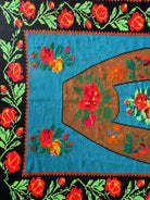 Floral Cross-Stitch Wall Tapestry, Blue, 243x130 cm, view 9