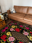 Handwoven Floral Banat Hemp Rug, 190x148 cm, view 2