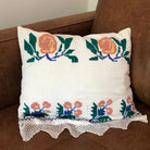 Cross-Stitch Floral Pillow Case from Old Towel, 40x35 cm