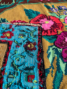 Cross-Stitch Floral Wall Hanging, Blue & Ochre, 200x120 cm, view 11