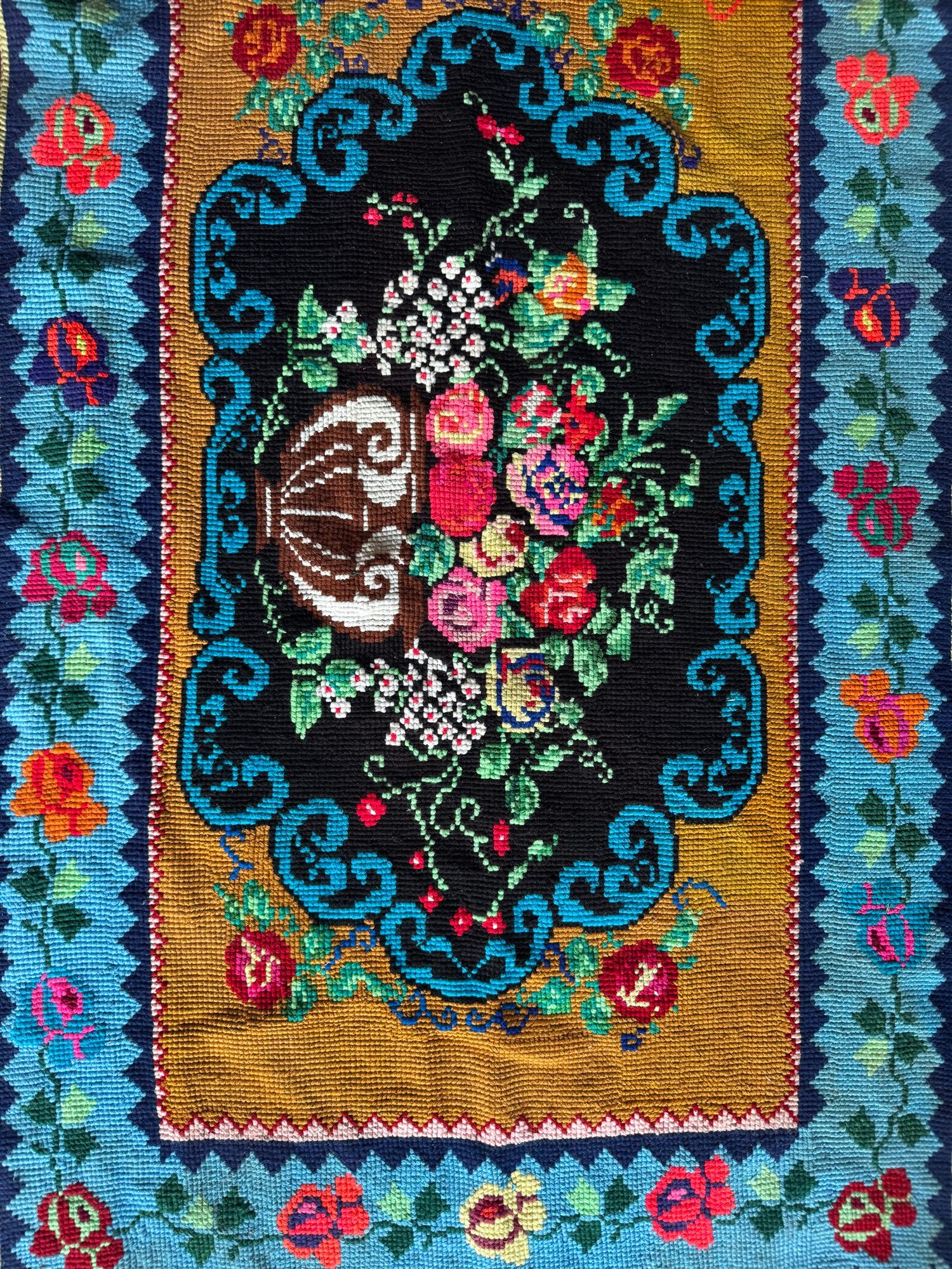 Cross-Stitch Wall Hanging, Flower Baskets, 275x95 cm, view 6