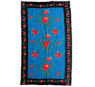Cross-Stitch Wall Tapestry with Roses, Blue, 250x135 cm