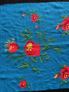 Cross-Stitch Wall Tapestry with Roses, Blue, 250x135 cm, view 10