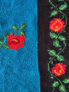 Cross-Stitch Wall Tapestry with Roses, Blue, 250x135 cm, view 5