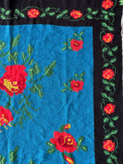 Cross-Stitch Wall Tapestry with Roses, Blue, 250x135 cm, view 8