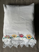 Large Embroidered Bird Pillow Case with Lace, 40x49 cm, view 10