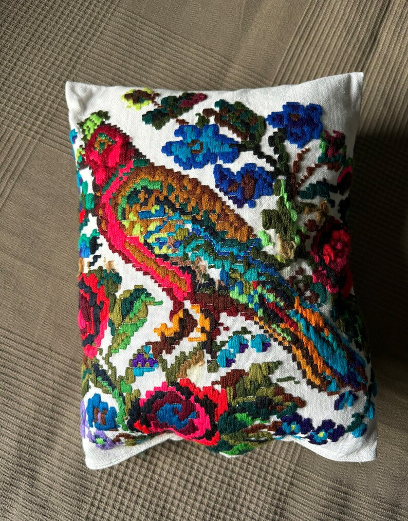 Embroidered Bird Pillow Case from Maramureș, 30x34 cm, view 10