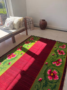 Handwoven Green Floral Bessarabian Wool Rug, 275x140 cm, view 15